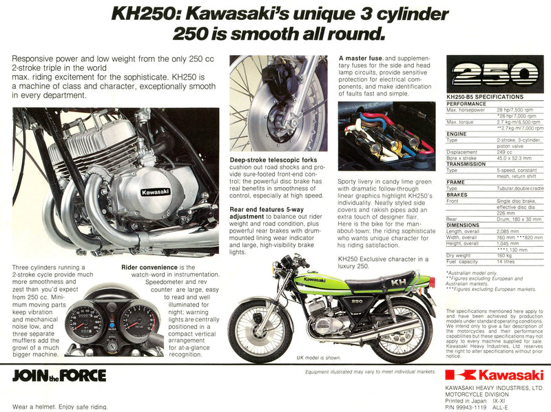 Kawasaki KH250 B5 LIME GREEN