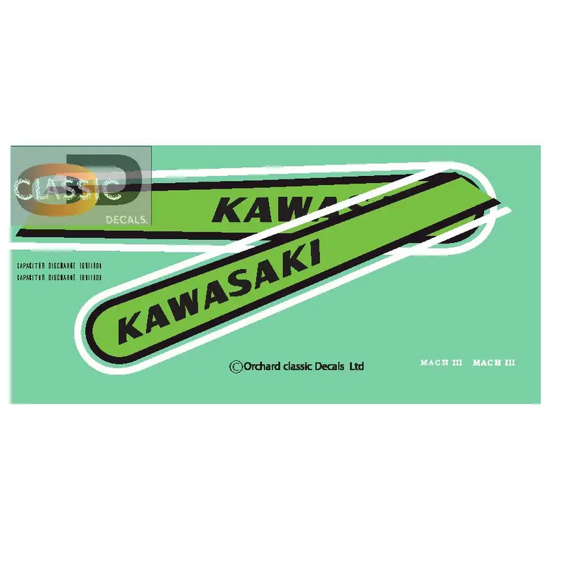 6: KAWASAKI HIE 500 Green - GREEN - Vehicle Decals