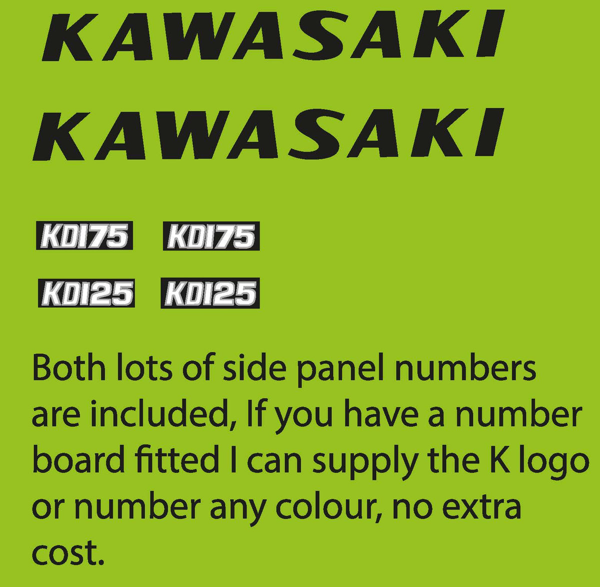 KAWASAKI KD 125 A4/175 A3 Decal (Copy)