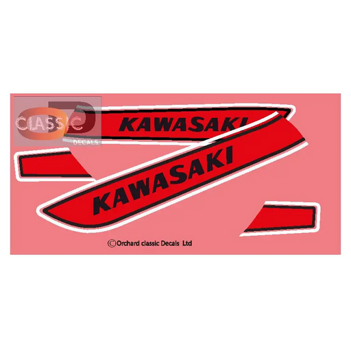 4: KAWASAKI S3A 400 RED - Red - Vehicle Decals