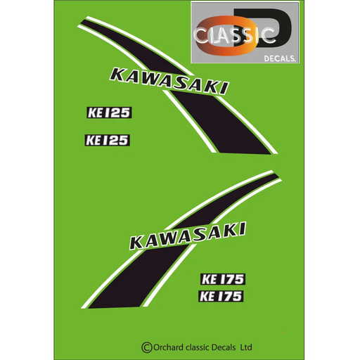 KAWASAKI KE 125/175 Black decal - BLACK - Vehicle Decals