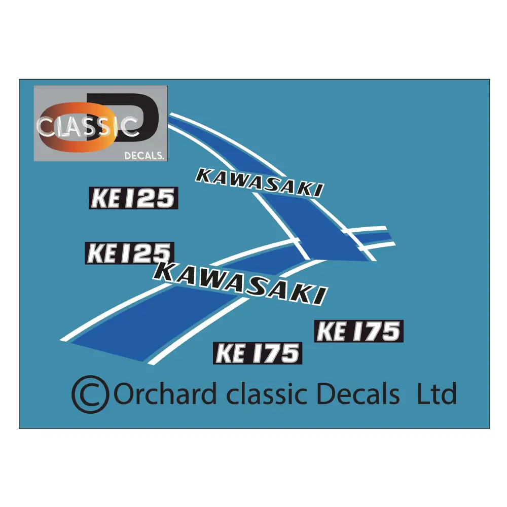 KAWASAKI KE 125/175 Blue decal - Blue - Vehicle Decals