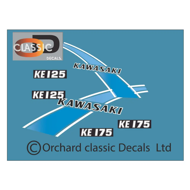 KAWASAKI KE 125/175 Blue Gradient decal decal - Blue - Vehicle Decals