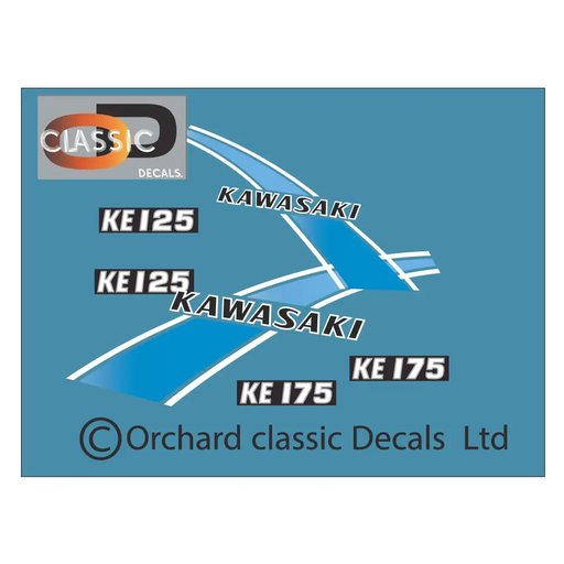 KAWASAKI KE 125/175 Blue Gradient decal decal - Blue - Vehicle Decals