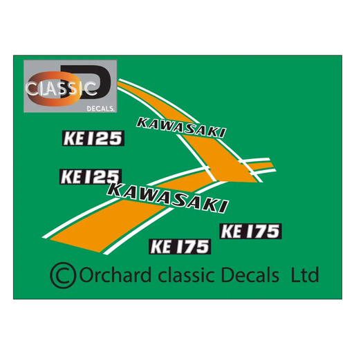 KAWASAKI KE 125/175 mustard/yellow stripe decal - yellow - Vehicle Decals