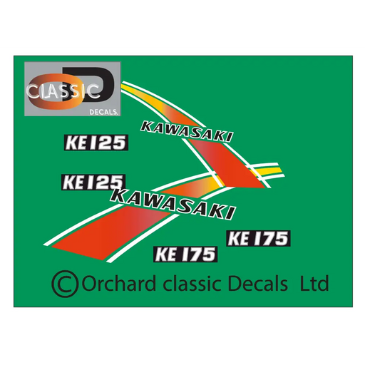 KAWASAKI KE 125/175 Orange Gradient decal - orange - Vehicle Decals