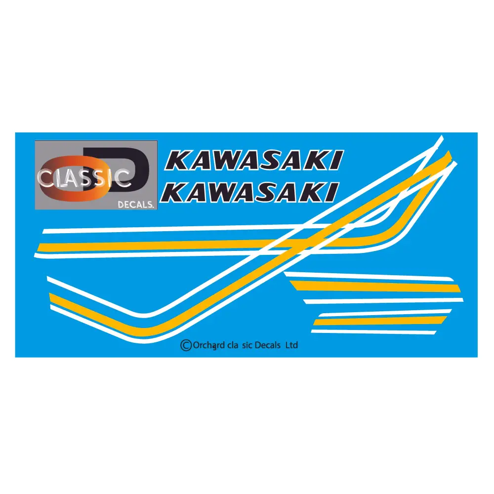 Kawasaki KH250 B1 decacal set for the Sky Blue metallic scheme - Blue