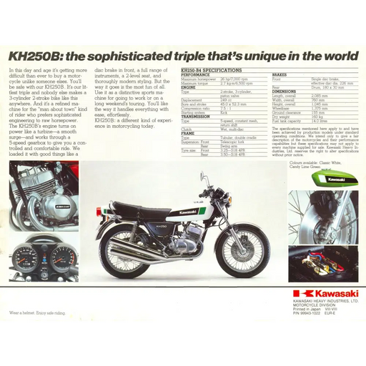 Kawasaki KH250 B4 White Tank model - White