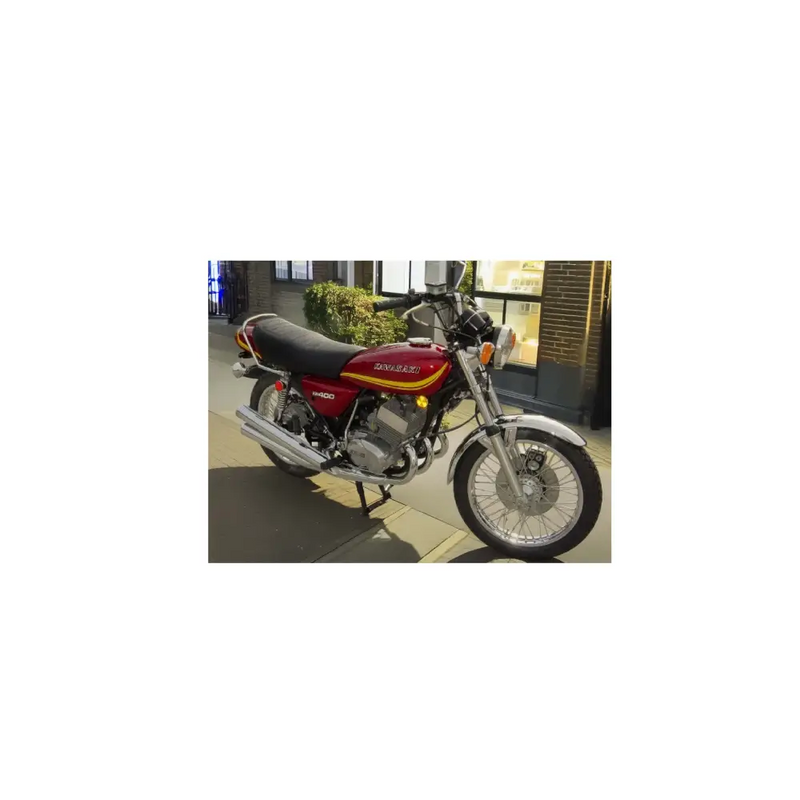 Kawasaki kh400 A5 Candy Lime Green & Candy Persimmon Red schemes