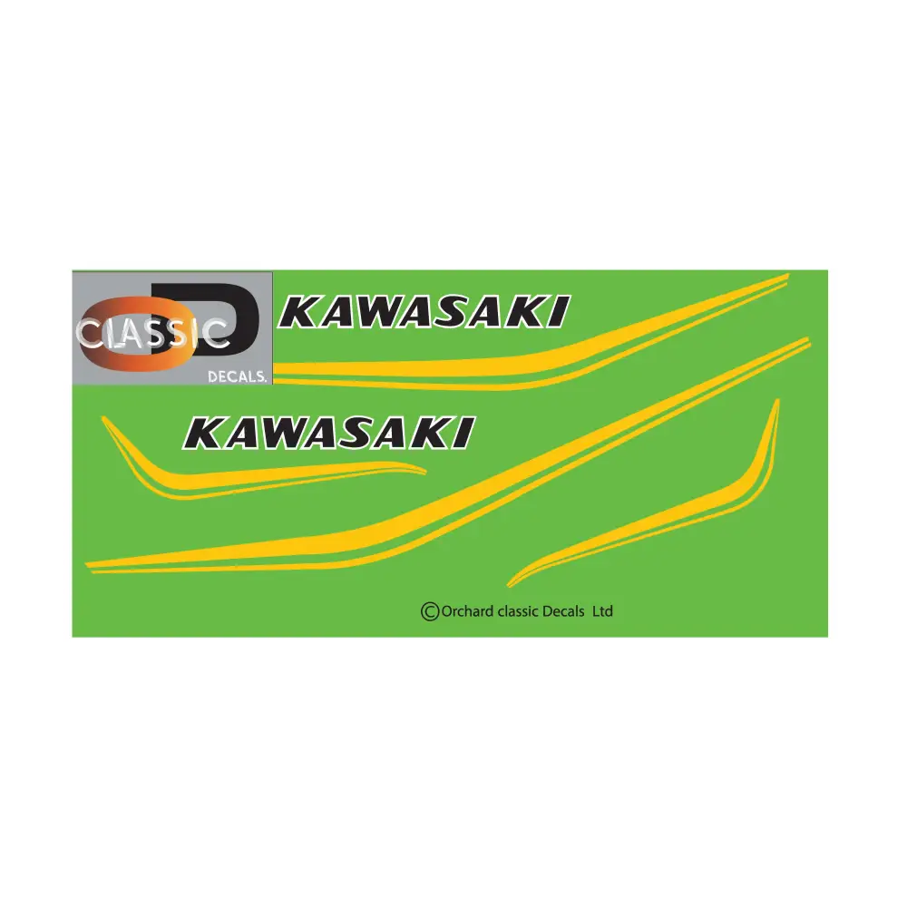 Kawasaki kh400 A5 Candy Lime Green & Candy Persimmon Red schemes - Green